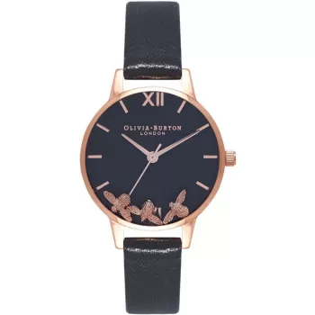 Olivia Burton Sieviešu OB16CH06 Kvarca Hronogrāfa Pulkstenis 30 mm Pelēka Āda