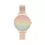OLIVIA BURTON Sieviešu Rainbow Bee pulkstenis OB16RB18 - 34mm nerūsējošā tērauda korpuss, pelēka ādas siksniņa, balts ciparnīca ar varavīksnes bites motīvu, kvarca kustība