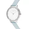 Olivia Burton Sieviešu Rainbow Bee Pulkstenis OB16RB19 - 34mm Roze Zelts & Pelēka Āda