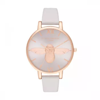 Olivia Burton Sieviešu Sparkle Bee Pulkstenis OB16AM158 - 38mm Roze Zelta Nerūsējošā Tērauda Siets