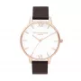 Olivia Burton Sieviešu pulkstenis Sparkle Bee OB16SH07 - 34mm rozā zelta toņa nerūsējošā tērauda korpuss, balts pērļu mātes ciparnīca, pelēka ādas siksniņa