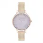 Olivia Burton Sieviešu Sparkle Bee Pulkstenis OB16SP16 - 34mm Sudraba Ciparnīca Pelēka Ādas Siksniņa