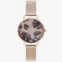 Olivia Burton Sieviešu Sparkle Butterfly Pulkstenis OB16SP21 - 30mm Sudraba Nerūsējošā Tērauda Siets