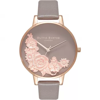 Olivia Burton Sieviešu Sparkle Florals Pulkstenis OB16FS99 - 38mm Roze Zelts Nerūsējošais Tērauds