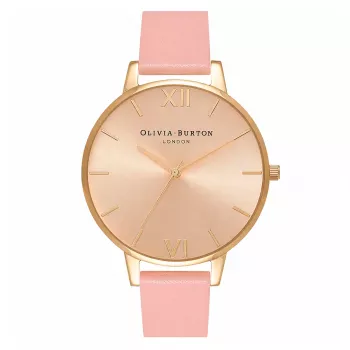 Olivia Burton Sieviešu Pulkstenis OB14BD31 38mm Rožu Zelta Toņa Nerūsējošā Tērauda Korpuss Kailas Ādas Siksniņa