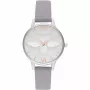 OLIVIA BURTON Sieviešu pulkstenis OB16AM163 - 30mm nerūsējošā tērauda korpuss, balts ciparnīca, pelēka ādas siksniņa