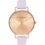 Olivia Burton Sieviešu Pulkstenis OB16BD110 38mm Rozā Zelts Nerūsējošais Tērauds Korpuss Pelēka Ādas Siksniņa