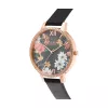 OLIVIA BURTON Sieviešu pulkstenis OB16BF31 38mm Rožu zelta nerūsējošais tērauds Pelēka āda