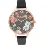 OLIVIA BURTON Sieviešu pulkstenis OB16BF31 38mm Rožu zelta nerūsējošais tērauds Pelēka āda