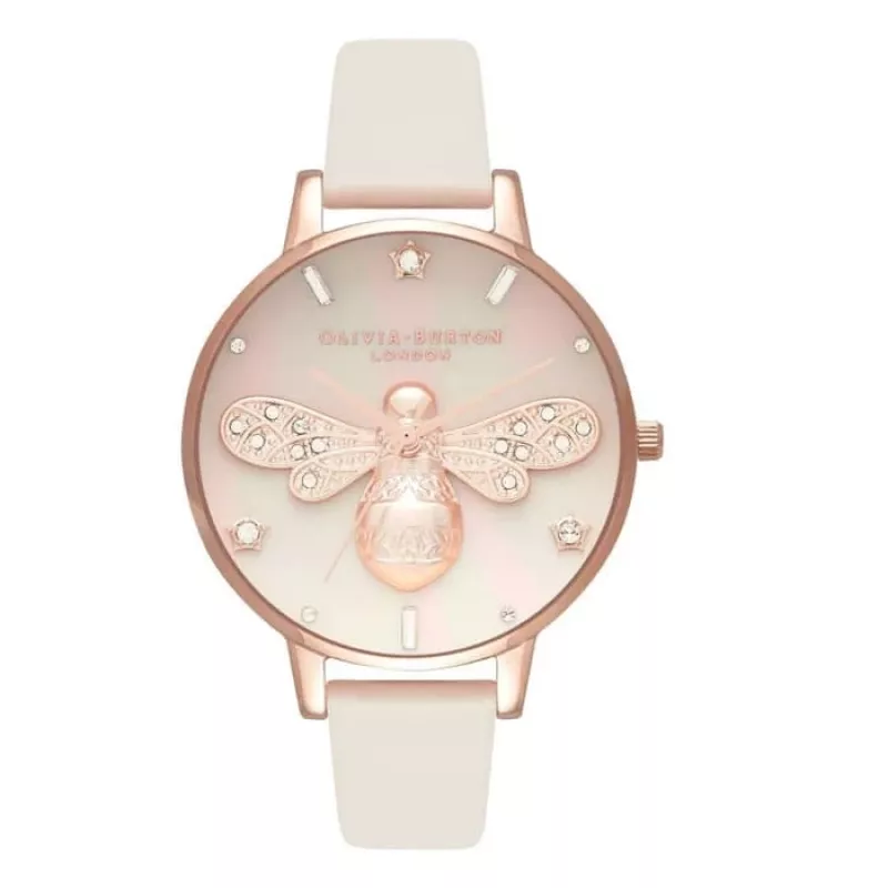 OLIVIA BURTON Sieviešu pulkstenis OB16GB10 34 mm Pelēks mirdzošs ciparnīca Ādas siksniņa
