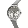 OLIVIA BURTON Sieviešu pulkstenis OB16MV96 34 mm Rozā zelta nerūsējošā tērauda korpuss Tumši zils debesu spīduma ciparnīca Melna ādas siksniņa Kvarca analogs