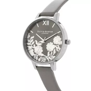 OLIVIA BURTON Sieviešu pulkstenis OB16MV96 34 mm Rozā zelta nerūsējošā tērauda korpuss Tumši zils debesu spīduma ciparnīca Melna ādas siksniņa Kvarca analogs