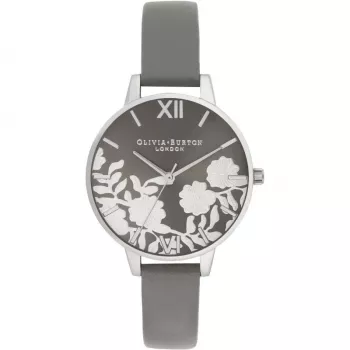 OLIVIA BURTON Sieviešu pulkstenis OB16MV96 34 mm Rozā zelta nerūsējošā tērauda korpuss Tumši zils debesu spīduma ciparnīca Melna ādas siksniņa Kvarca analogs