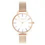 Olivia Burton Sieviešu Pulkstenis OB16RB24 34mm Sudraba Nerūsējošais Tērauds Balts Ciparnīca Varavīksnes Bite Pelēka Āda
