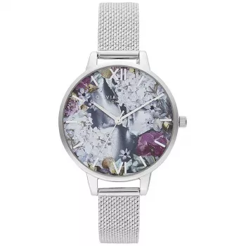 Olivia Burton Sieviešu Pulkstenis OB16US11 34mm Rožu Zelta Nerūsējošais Tērauds un Ceriņu Vegāna Āda