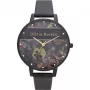 OLIVIA BURTON Sieviešu pulkstenis OB16VS05 38mm Nerūsējošā tērauda korpuss Balts ciparnīca Pelēka ādas siksniņa