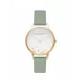 Olivia Burton Sieviešu Vēlmju Pulkstenis OB16CH17 - 30mm Rožu Zelta Nerūsējošā Tērauda Korpusā, Pelēka Ādas Siksniņa, Balts Pērļu Mātītes Ciparnīca ar Bites un Ziedu Motīvu