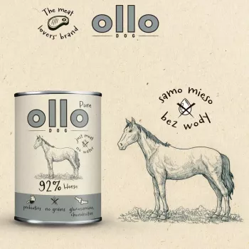 OLLO Pure Horse Mono mitrā suņu barība 850g