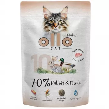 Ollo Slapjā kaķu barība Pouch Nr. 10 Trusis un Pīle 85 g – Pieaugušiem kaķiem gabaliņi mērcē