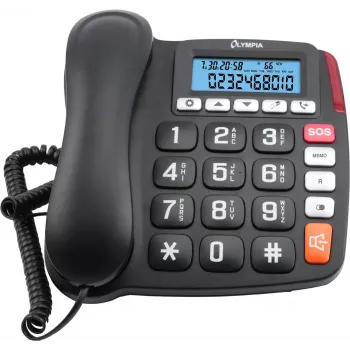 OLYMPIA 4520 Analog Corded Telephone Black - White (2294)