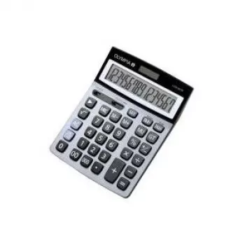 OLYMPIA LCD 6016 zils kabatas kalkulators, 12 ciparu LCD, divkāršā barošana (baterija un saules enerģija), nodokļi, peļņa, kopsumma, atmiņa 4684