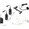 OMNITRONIC Set FAS TWO divkanālu UHF bezvadu sistēma ar 2 ķermeņa raidītājiem, galvas mikrofonu un akustiskās ģitāras mikrofonu (660-690 MHz) 20000973