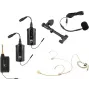 OMNITRONIC Set FAS TWO divkanālu UHF bezvadu sistēma ar 2 ķermeņa raidītājiem, galvas mikrofonu un akustiskās ģitāras mikrofonu (660-690 MHz) 20000973