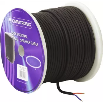 OMNITRONIC skaļruņa kabelis 2x1,5 mm² 50 m melns, izturīgs pret nodilumu 3030011L