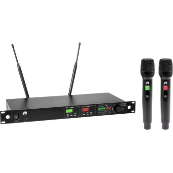 OMNITRONIC UHF-602 2 kanālu bezvadu mikrofonu sistēma 823-832/863-865 MHz 13063602