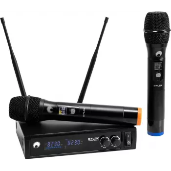 OMNITRONIC UHF E-FLEX 2 divkanālu bezvadu mikrofonu sistēma, 823-832/863-865 MHz 13063370