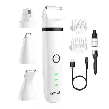 ONEISALL Pet Trimmer 4 in 1 ar vakuuma sūkšanu - kopšanas komplekts suņiem un kaķiem