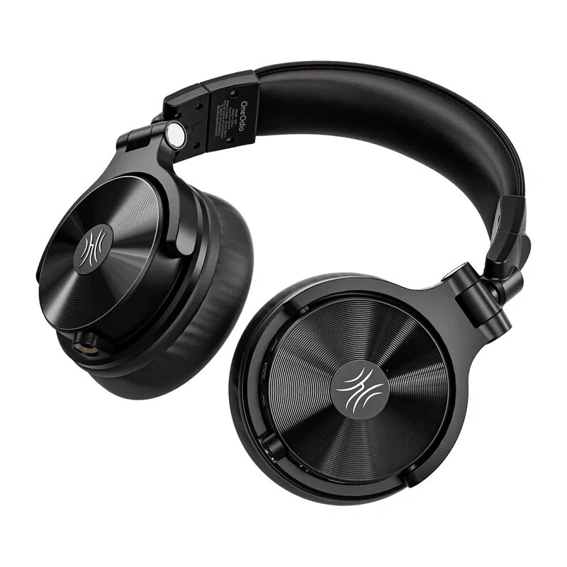 ONEODIO Studio Max 2 bezvadu austiņas, pāri ausīm, ar Bluetooth 5.2, 72 stundu akumulatoru, CVC 8.0 mikrofonu, salokāms dizains (melns)