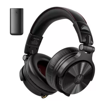ONEODIO Studio Max 2 bezvadu austiņas, pāri ausīm, ar Bluetooth 5.2, 72 stundu akumulatoru, CVC 8.0 mikrofonu, salokāms dizains (melns)