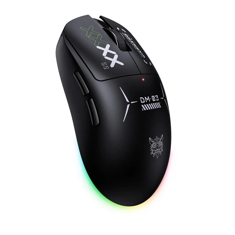 ONIKUMA DM03 RGB Gaming Mouse – Vadu optiskā pele ar 6400 DPI, 7 programmējamām pogām, labās rokas ergonomisks dizains, melna
