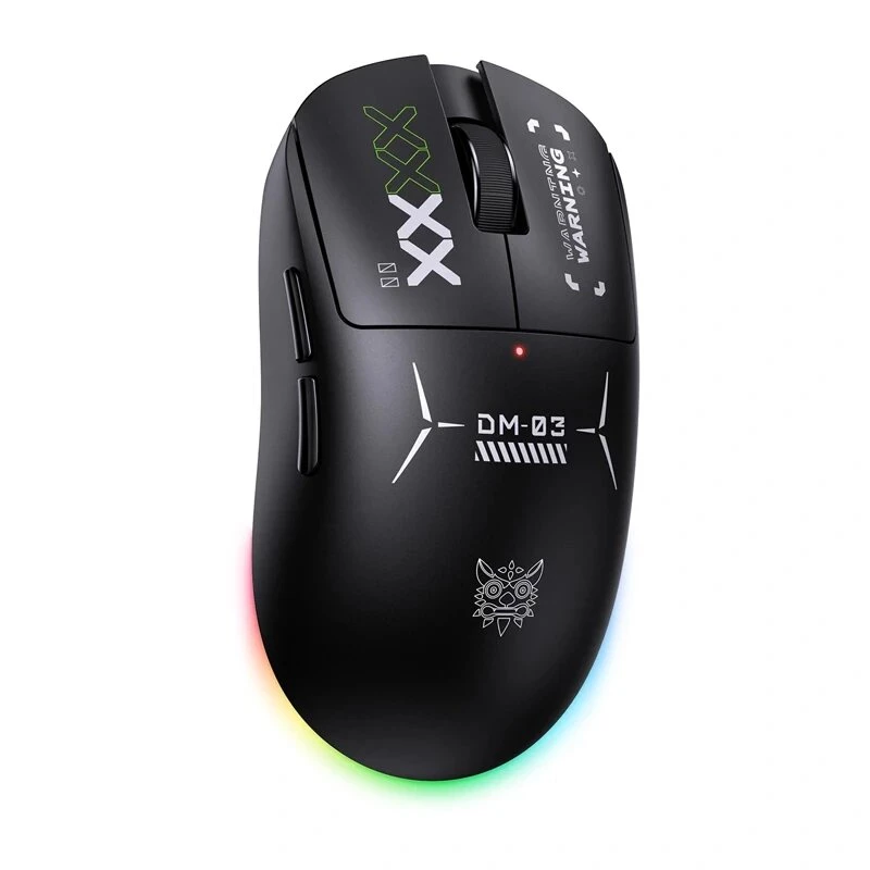 ONIKUMA DM03 RGB Gaming Mouse – Vadu optiskā pele ar 6400 DPI, 7 programmējamām pogām, labās rokas ergonomisks dizains, melna
