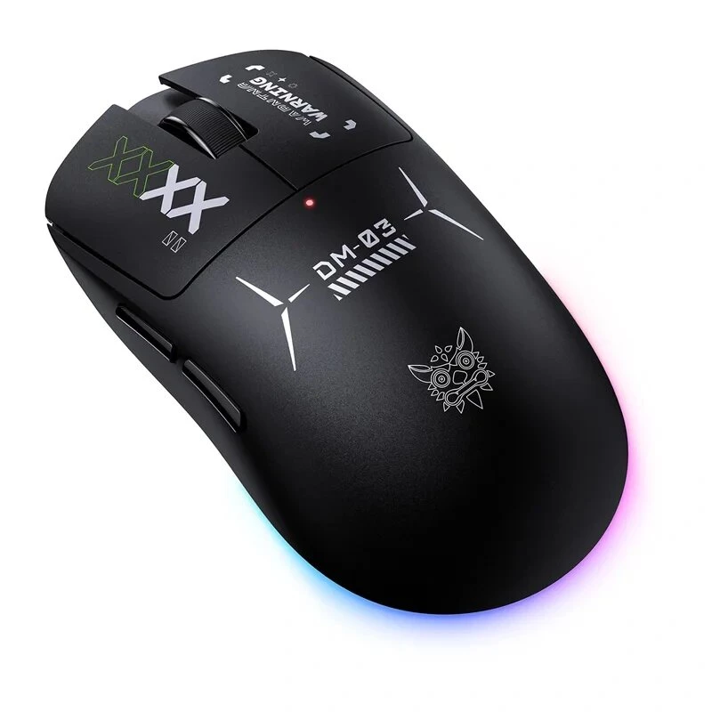 ONIKUMA DM03 RGB Gaming Mouse – Vadu optiskā pele ar 6400 DPI, 7 programmējamām pogām, labās rokas ergonomisks dizains, melna