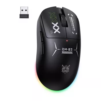 ONIKUMA DM03 RGB Gaming Mouse – Vadu optiskā pele ar 6400 DPI, 7 programmējamām pogām, labās rokas ergonomisks dizains, melna