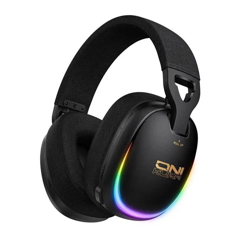 ONIKUMA GT805 Vadu spēļu austiņas ar RGB LED, 50mm draiveriem, elastīgu mikrofonu (melna)