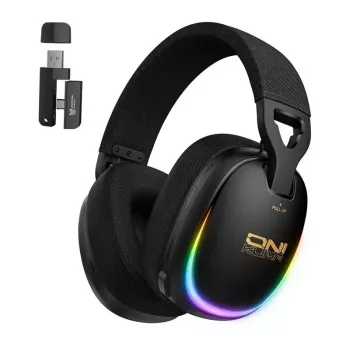 ONIKUMA GT805 Vadu spēļu austiņas ar RGB LED, 50mm draiveriem, elastīgu mikrofonu (melna)