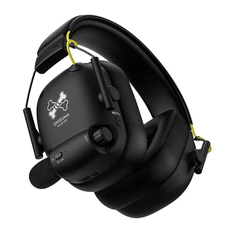 ONIKUMA GT888 spēļu austiņas (melnas) - vadu pārgalvas RGB austiņas ar 50mm draiveriem, 3,5mm un USB