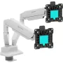 ONKRON G160-BW viena monitora galda stiprinājums 13-32 collu ekrāniem, balts/melns