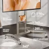ONKRON TS1871-C mobilais TV statīvs 55–90 collu ekrāniem – šampanieša krāsā, regulējams augstums, VESA 200x200 līdz 800x500, 90,9 kg ietilpība