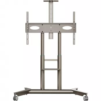 ONKRON TS1871-C mobilais TV statīvs 55–90 collu ekrāniem – šampanieša krāsā, regulējams augstums, VESA 200x200 līdz 800x500, 90,9 kg ietilpība