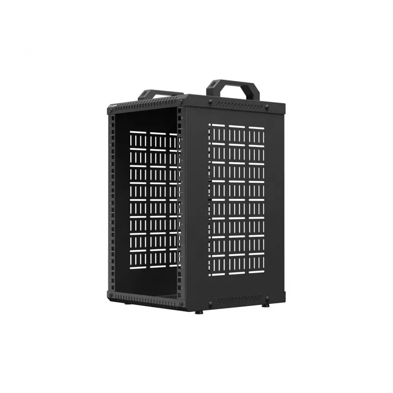Open Rack 10 9U 280x300 melns pie sienas stiprināms atvērta rāmja statīvs