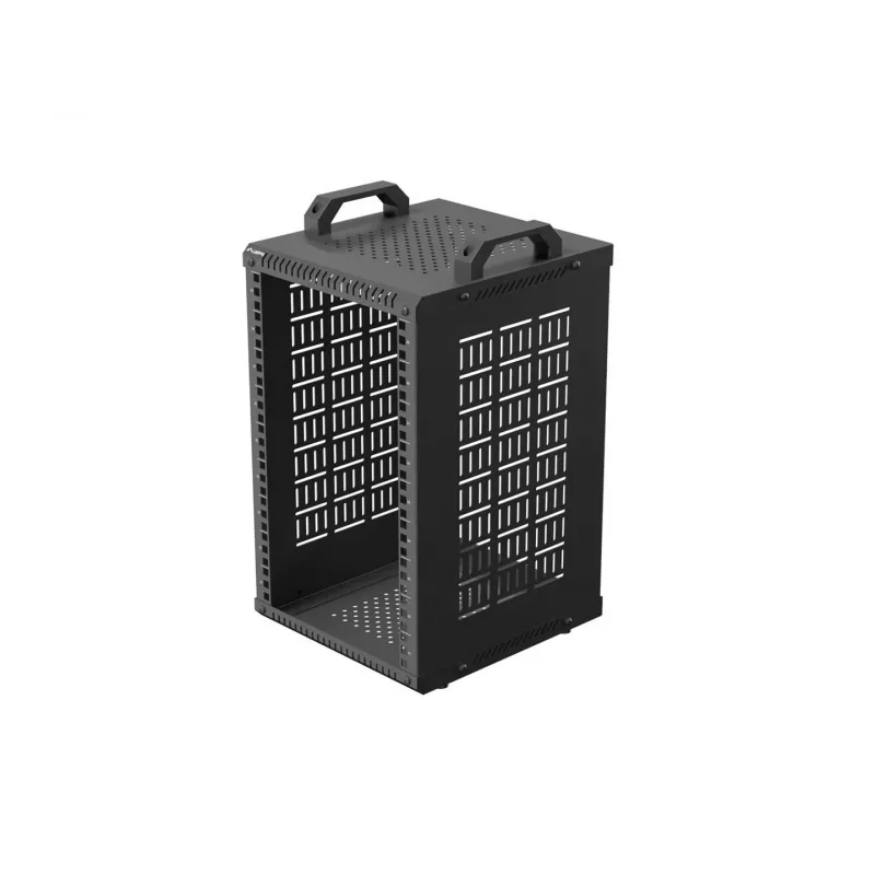 Open Rack 10 9U 280x300 melns pie sienas stiprināms atvērta rāmja statīvs