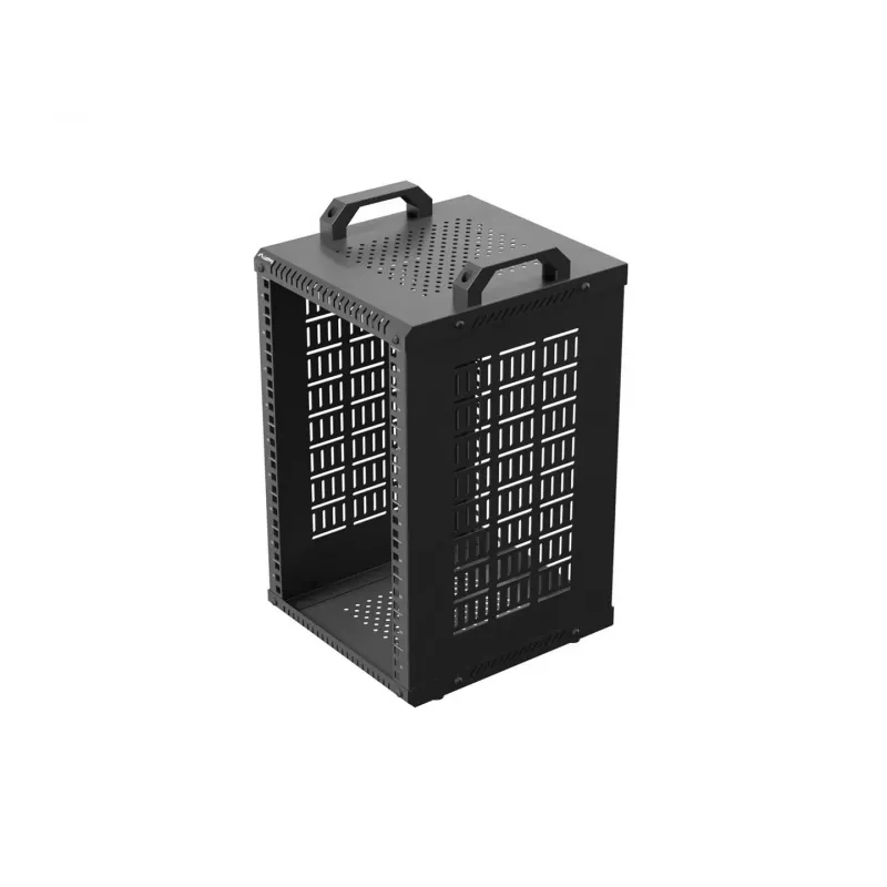 Open Rack 10 9U 280x300 melns pie sienas stiprināms atvērta rāmja statīvs