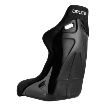 OPLITE 103862 Sim Racing Seat GT Bucket Seat ar oglekļa tērauda rāmi - melns ar sarkanām šuvēm