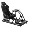 OPLITE 103862 Sim Racing Seat GT Bucket Seat ar oglekļa tērauda rāmi - melns ar sarkanām šuvēm