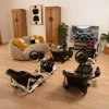 Oplite 104317 NitroKart V2 Racing Cockpit – Melna tērauda simreces karkass ar atgāžamu sacīkšu sēdekli