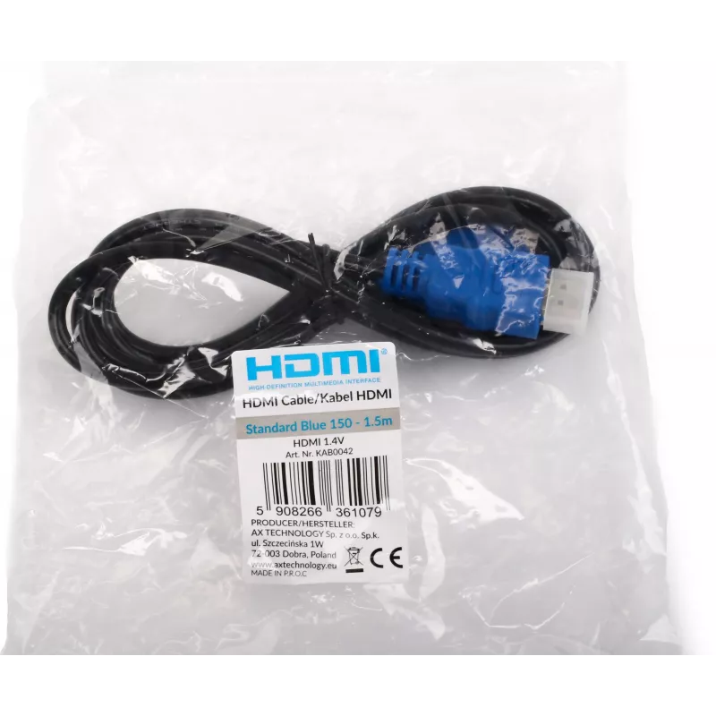 Opticum Standard Blue HDMI kabelis 1,5 m v1.4 High Speed ar Ethernet